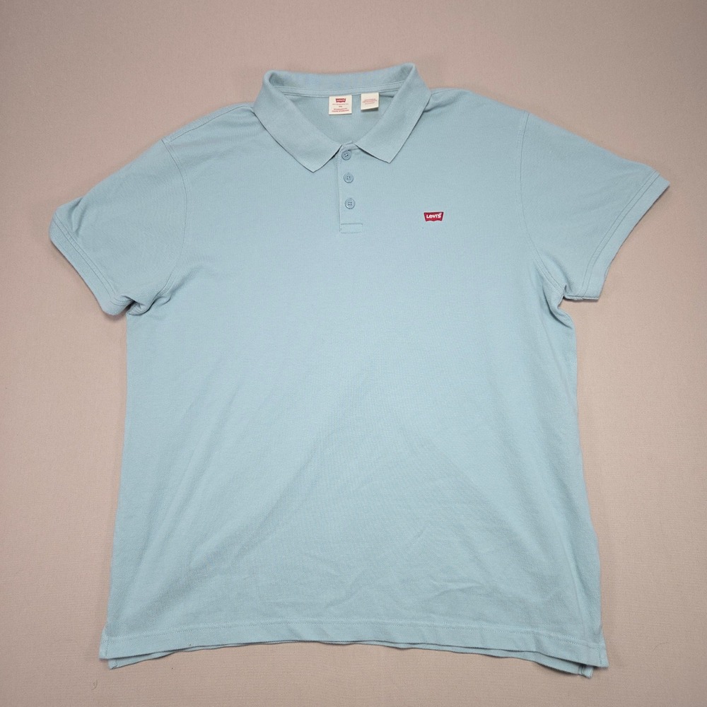 Levis Polo Shirt‎ XXL Mens Short Sleeve Light Blue Standard Fit Casual Top
